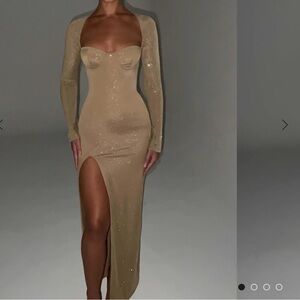 NWT Sparkly Gold. Babyboo maxi cocktail party dress